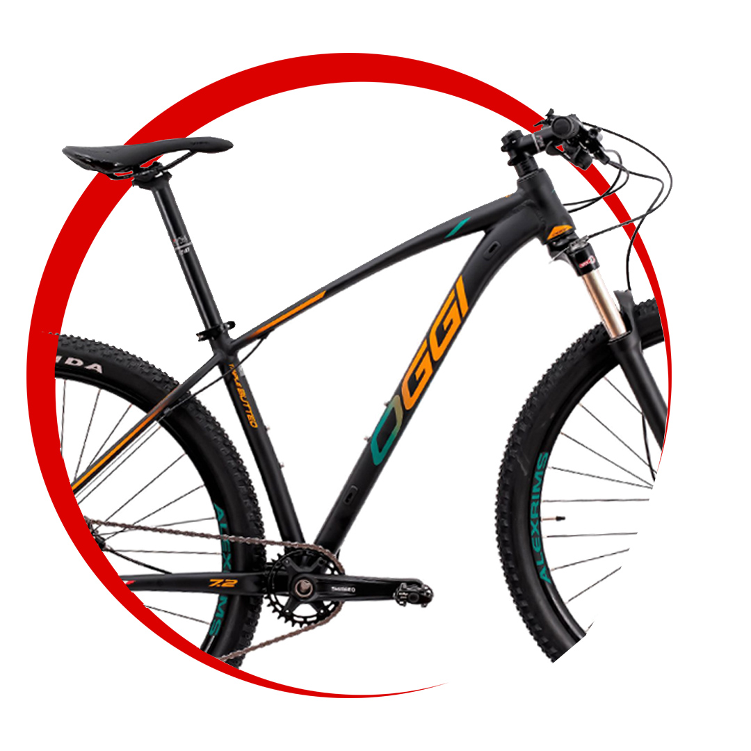 Bicicleta Oggi Big Wheel 7.2 11V Preto verde laranja